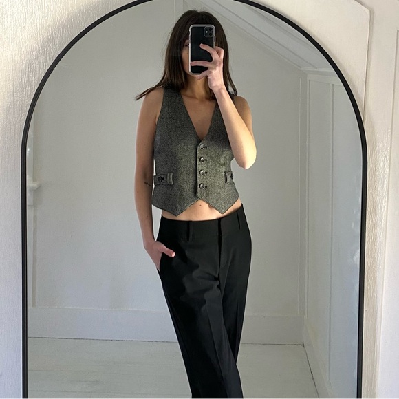 Ann Taylor Loft Wool Herringbone Suit Vest Size 6P - Picture 3 of 8